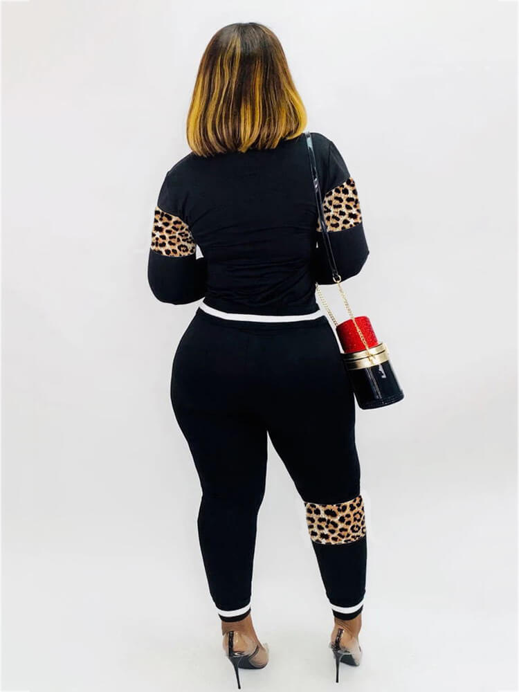 Trajes deportivos de dos piezas con estampado de camuflaje y leopardo