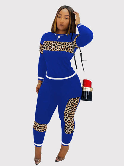 Trajes deportivos de dos piezas con estampado de camuflaje y leopardo