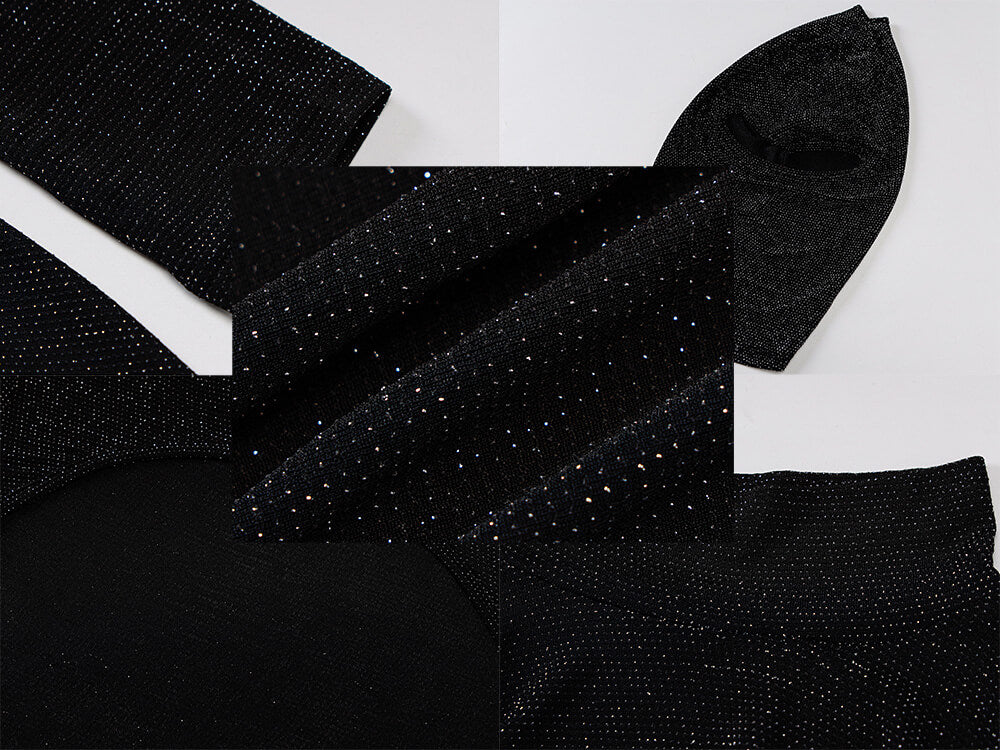 Monos de manga larga sin espalda con purpurina