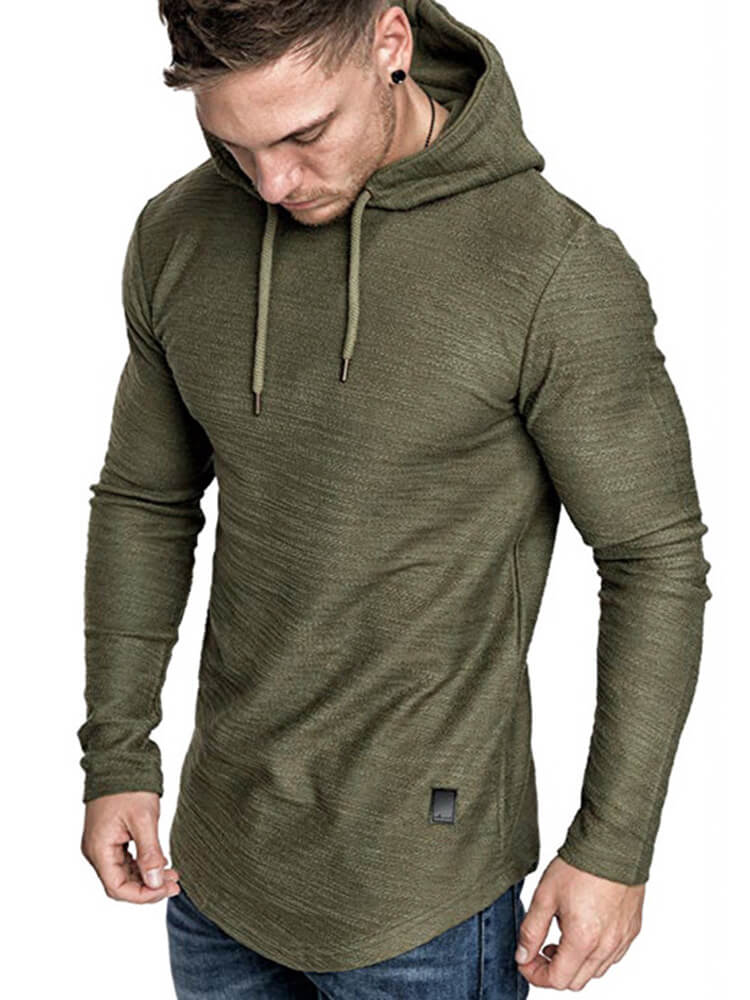 Mens Gym Muscle Long Sleeve Athletic Hoodies