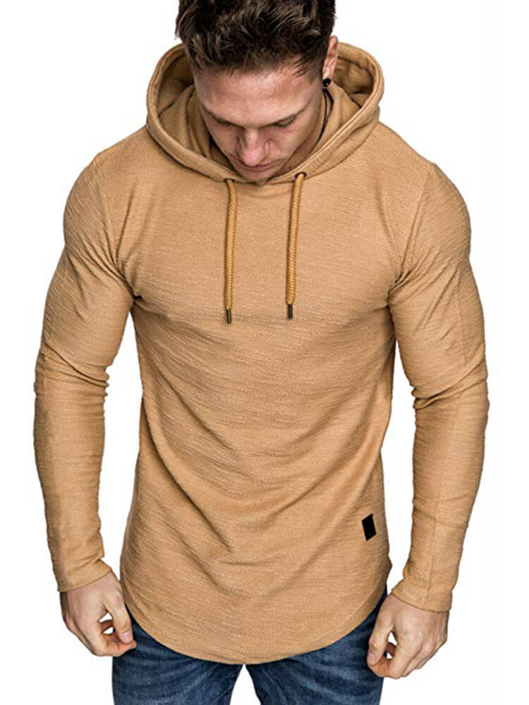 Mens Gym Muscle Long Sleeve Athletic Hoodies