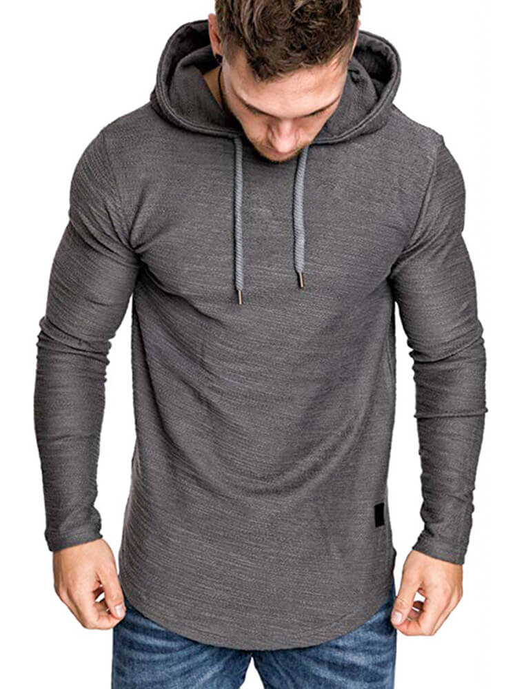 Mens Gym Muscle Long Sleeve Athletic Hoodies