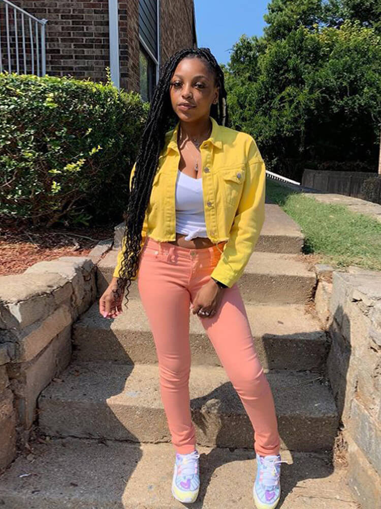 Chaquetas vaqueras rasgadas con botones de manga larga