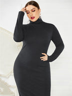 Ribbed Pullover Knit Sweater Dress