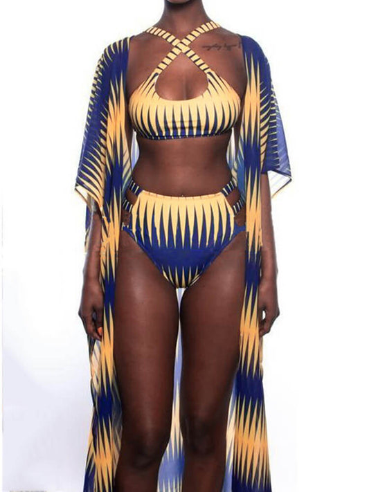 Trajes de baño de bikini de playa de tres piezas