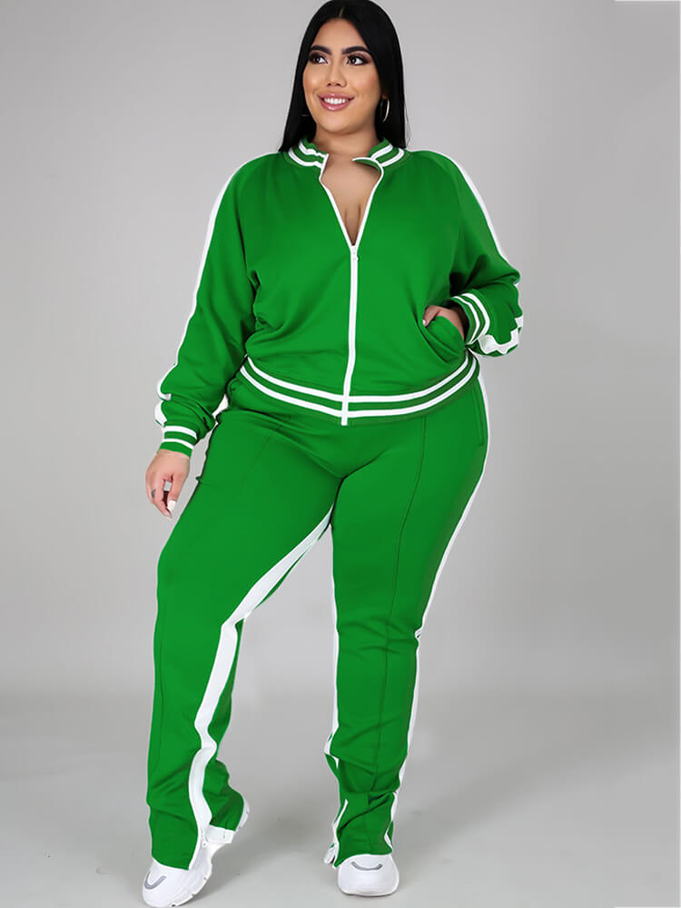 Conjuntos de chaqueta y pantalones con hombros descubiertos de talla grande