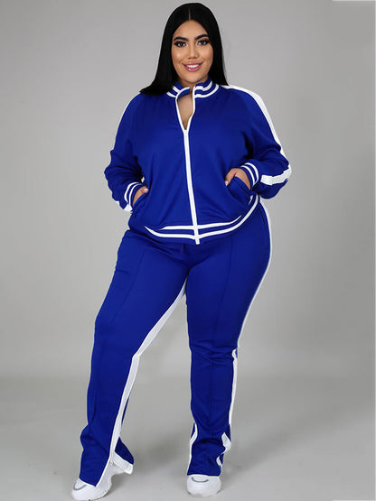 Conjuntos de chaqueta y pantalones con hombros descubiertos de talla grande