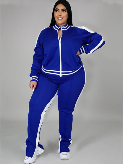 Conjuntos de chaqueta y pantalones con hombros descubiertos de talla grande