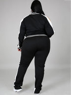 Conjuntos de chaqueta y pantalones con hombros descubiertos de talla grande