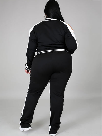 Conjuntos de chaqueta y pantalones con hombros descubiertos de talla grande