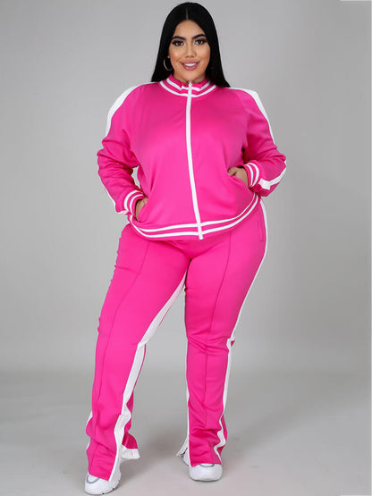 Conjuntos de chaqueta y pantalones con hombros descubiertos de talla grande