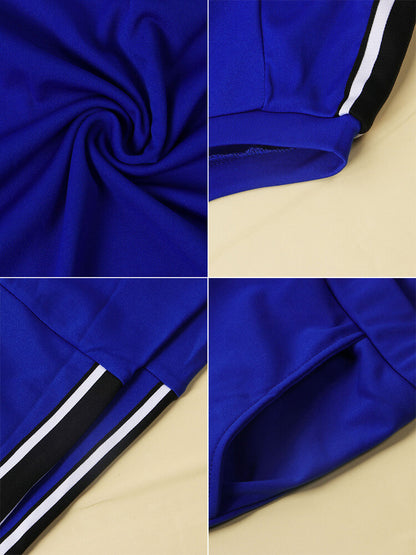 Conjuntos de pantalones y tops de manga larga a rayas de dos piezas de talla grande