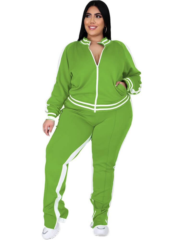 Conjuntos de chaqueta y pantalones con hombros descubiertos de talla grande