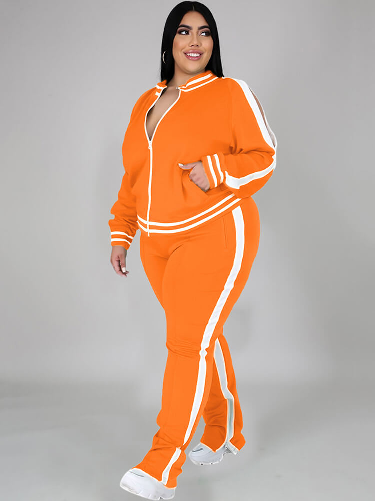 Conjuntos de chaqueta y pantalones con hombros descubiertos de talla grande